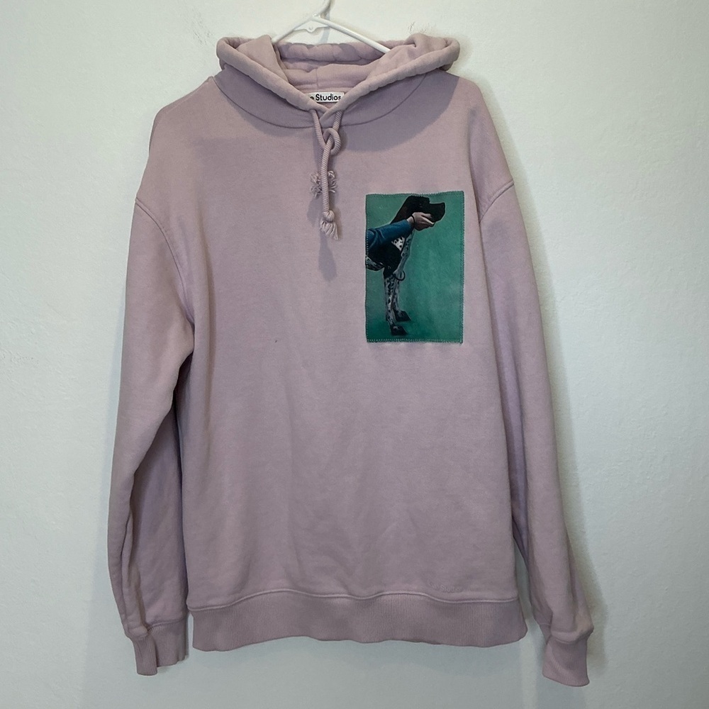 Acne Studios Dog Patch French Terry Hoodie Pullover Lilac Size Large - Picture 4 of 15